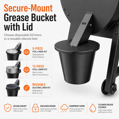 Secure-Mount Grease Bucket with Lid